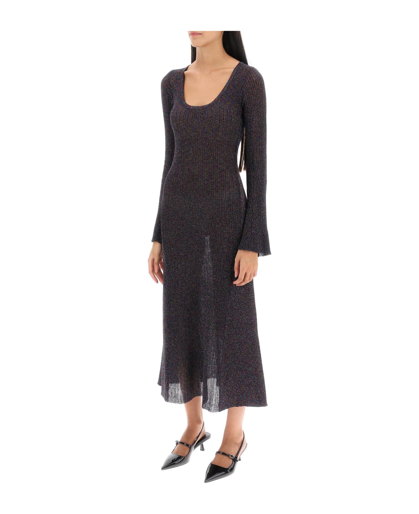 Ganni Lurex-knit Midi Dress - MultiColour ワンピース＆ドレス