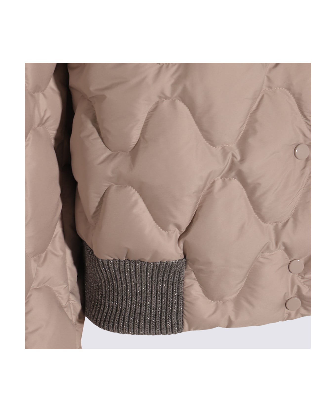 Fabiana Filippi Beige And Grey Down Jacket - Polvere