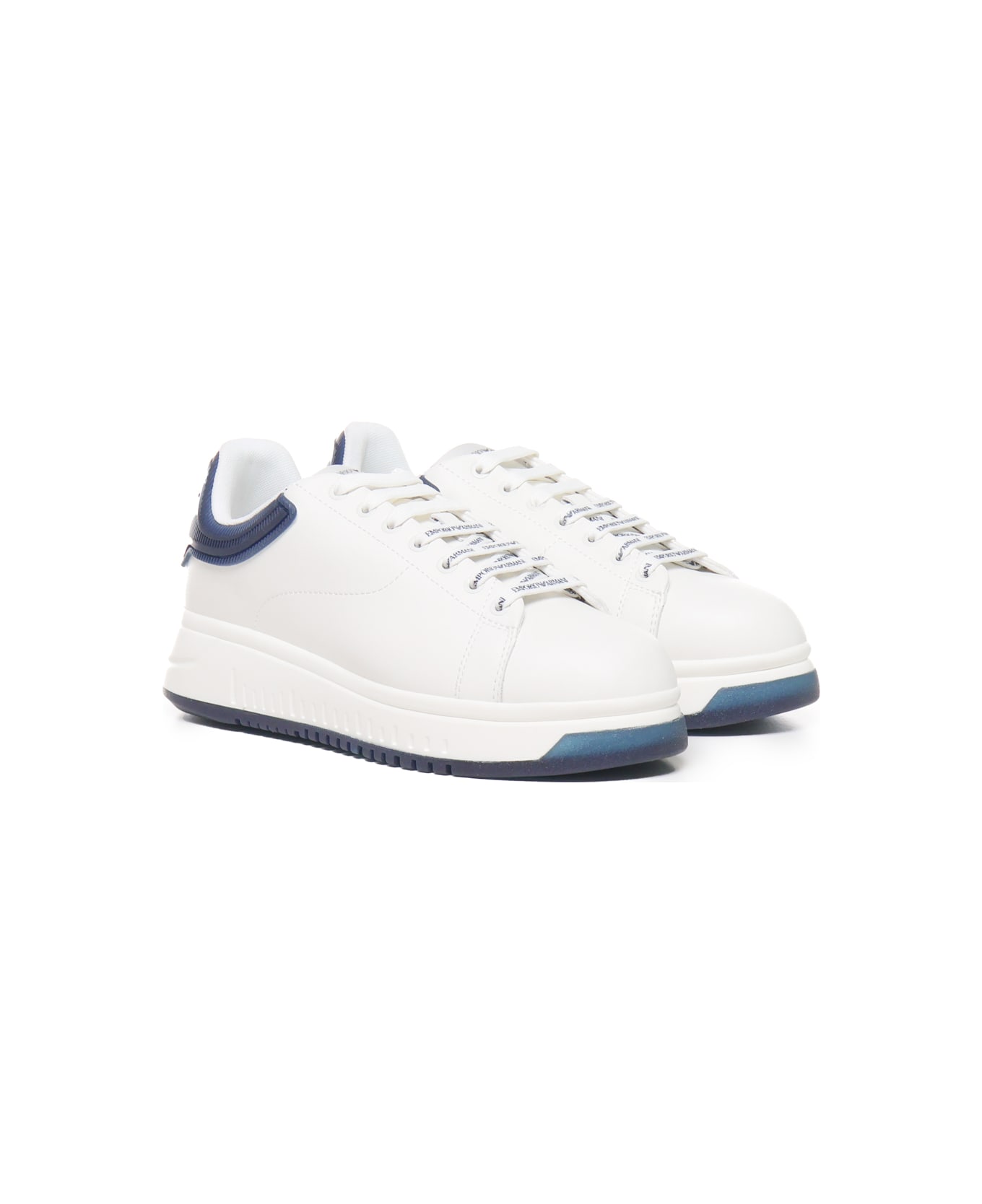 Giorgio Armani Sneakers With Contrasting Rivet Giorgio Armani - White, blue