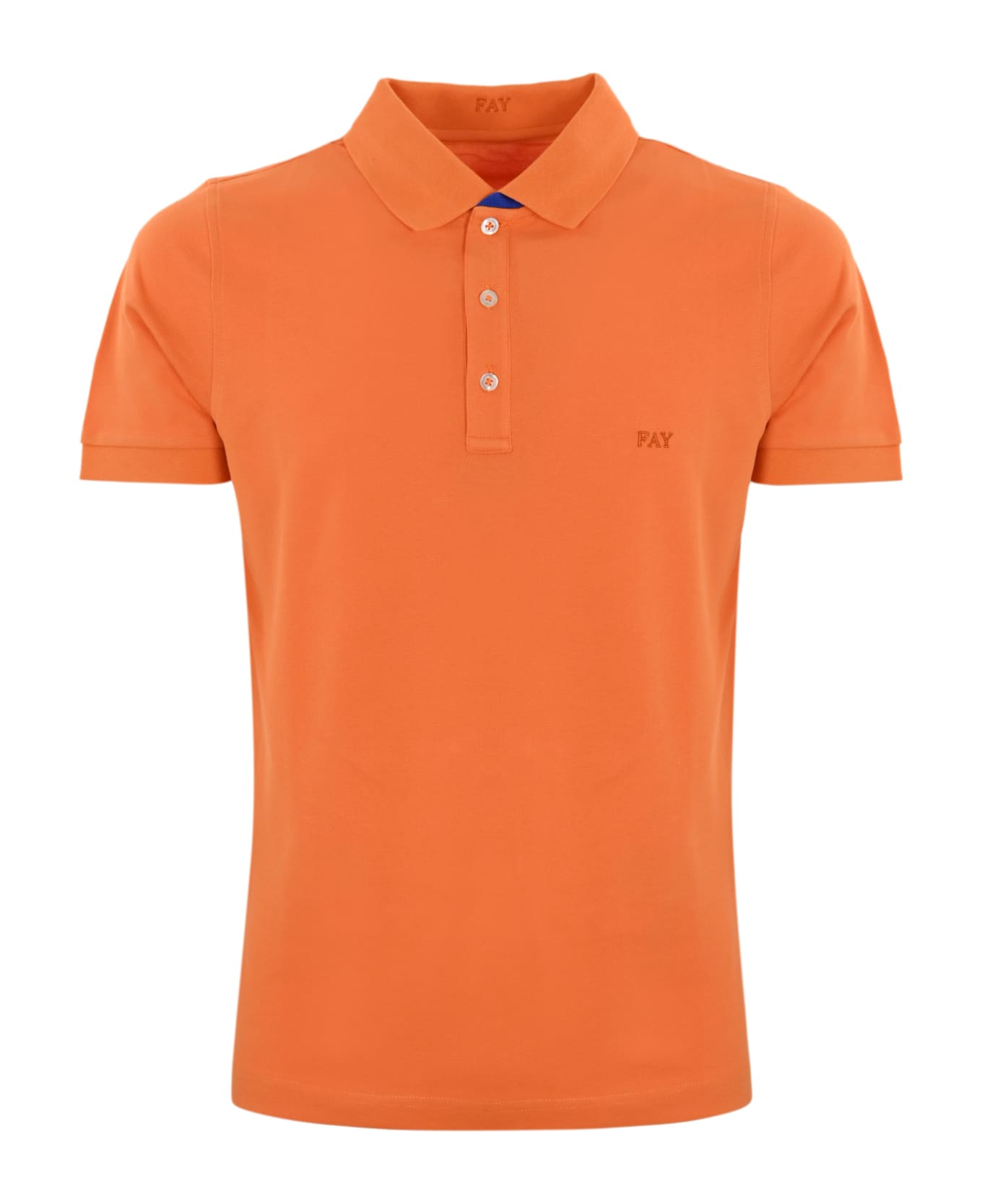 Fay Stretch Cotton Polo Shirt - Arancio chairo
