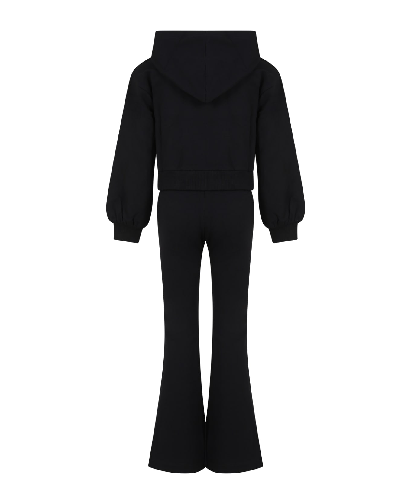 Moschino Black Tracksuit For Girls With Logo - Black
