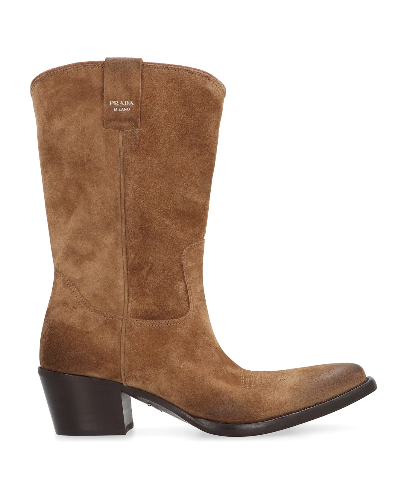 Prada Suede Ankle Boots - TABACCO