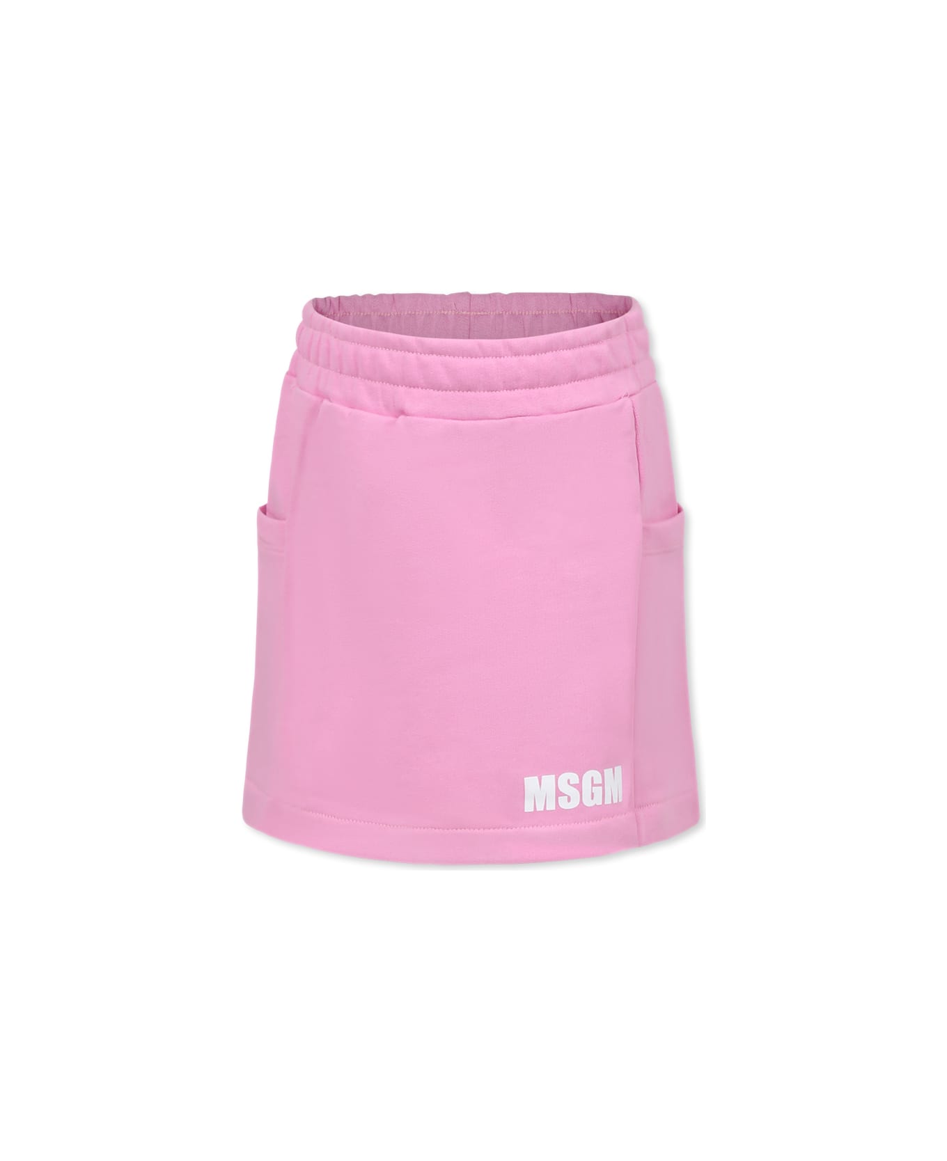 MSGM Pink Skirt For Girl With Logo - Pink