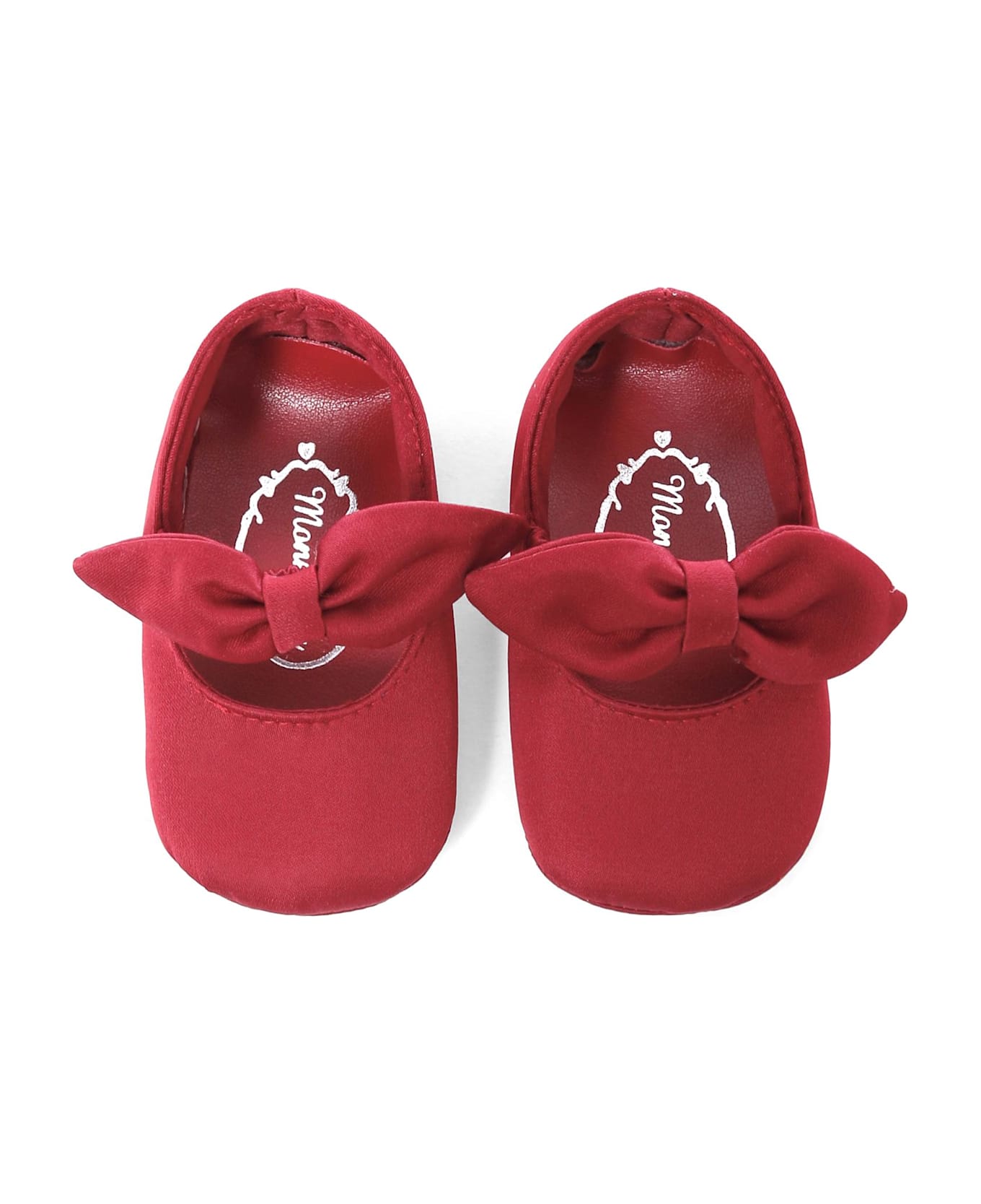 Monnalisa Red Ballet Flat For Baby Girl With Bow - Red
