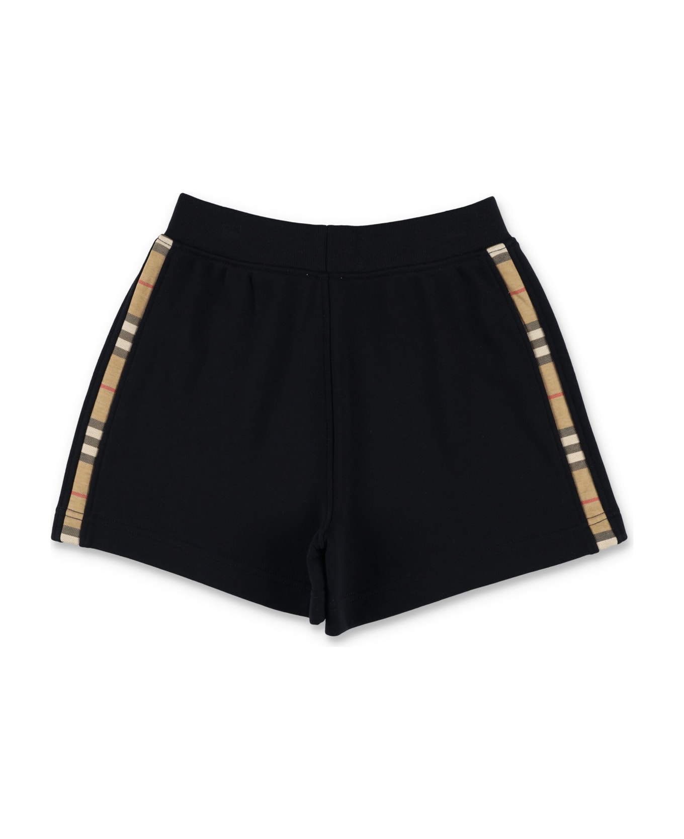 Burberry Kid - Check Panel Cotton Shorts - BLACK