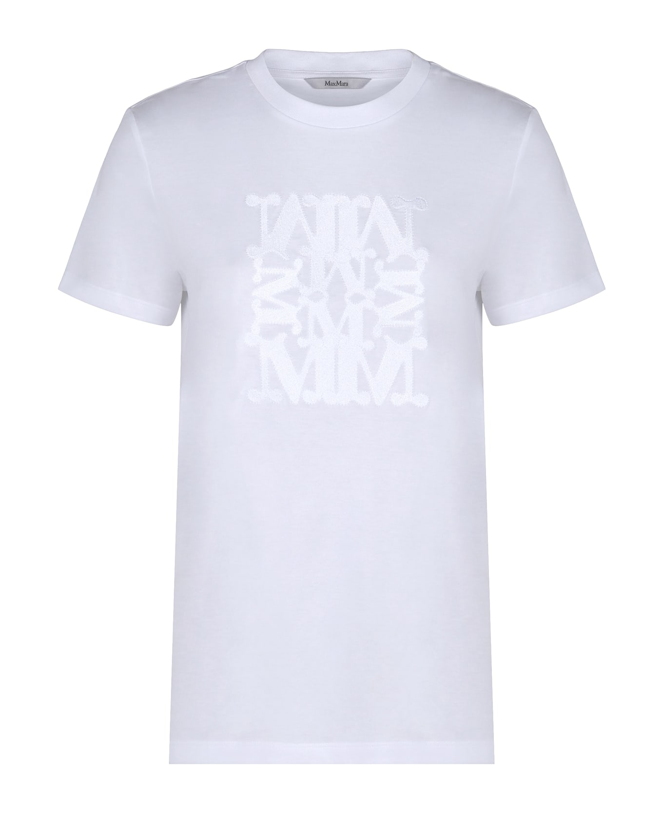 Max Mara Cotton T-shirt With Embroidery - White