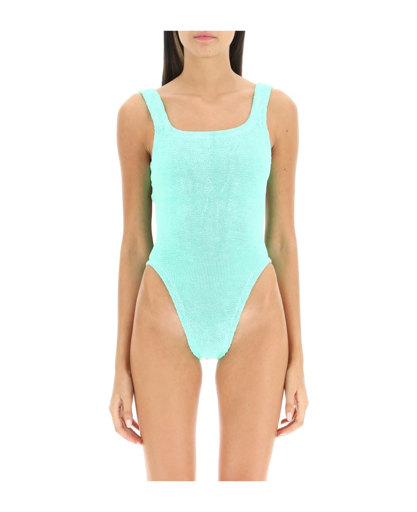 Hunza G Square Neck Swimsuit - LIME (Green) ワンピース