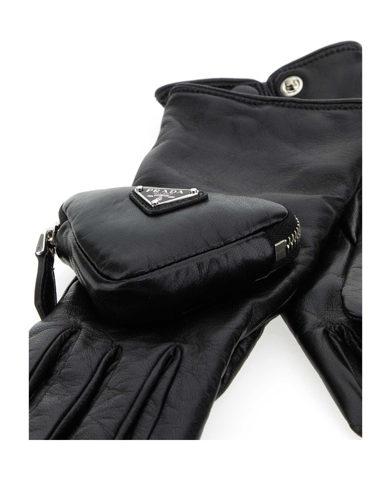 Prada Black Leather Gloves - F0002