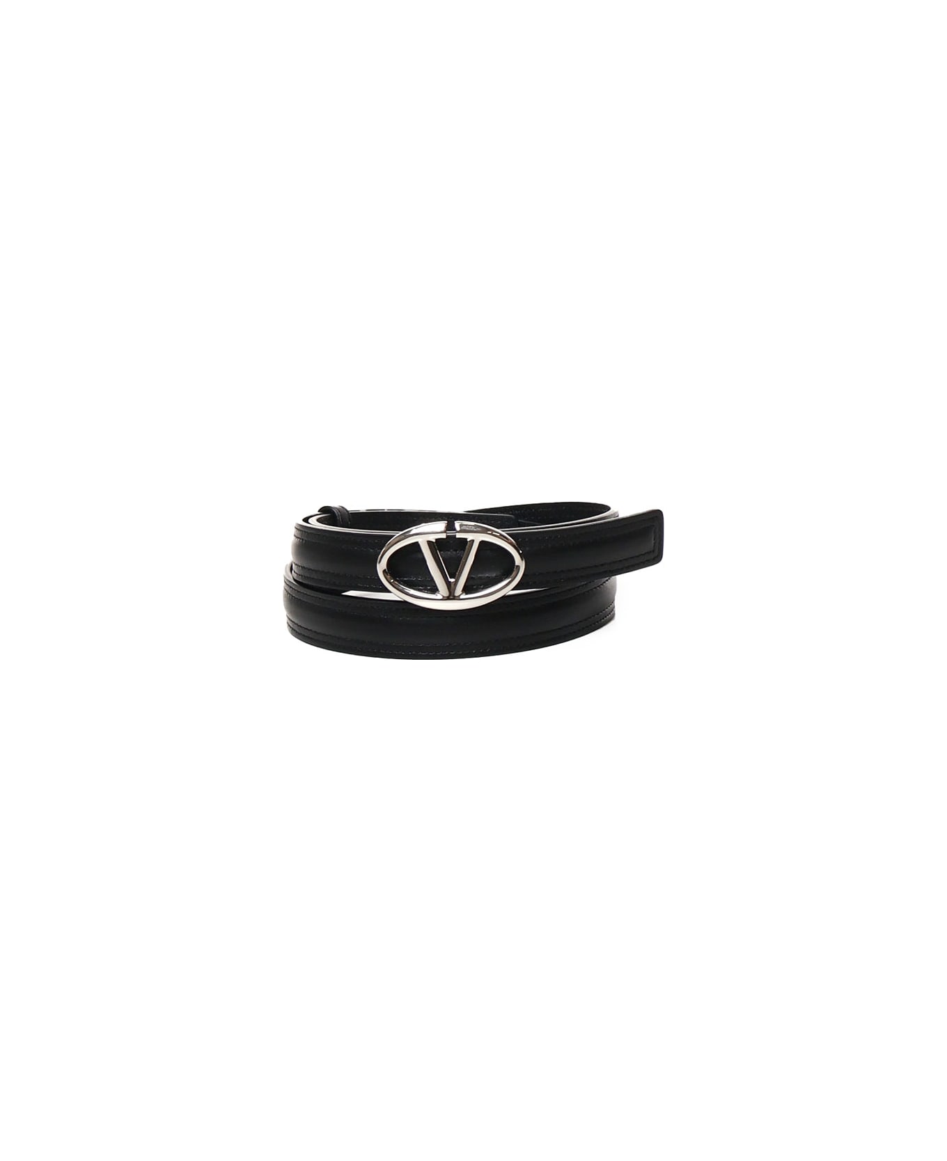 Valentino Garavani Black Leather Belt - NERO