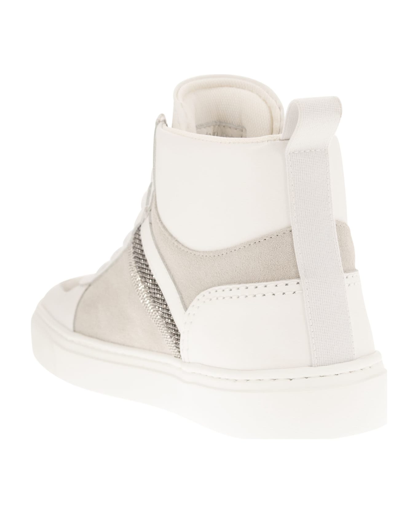 Fabiana Filippi High Leather Sneakers - White/ecru