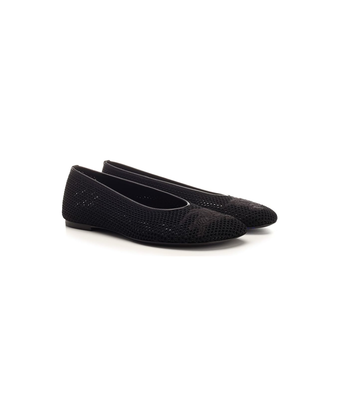 Burberry Flat Ballerina Shoes - Black