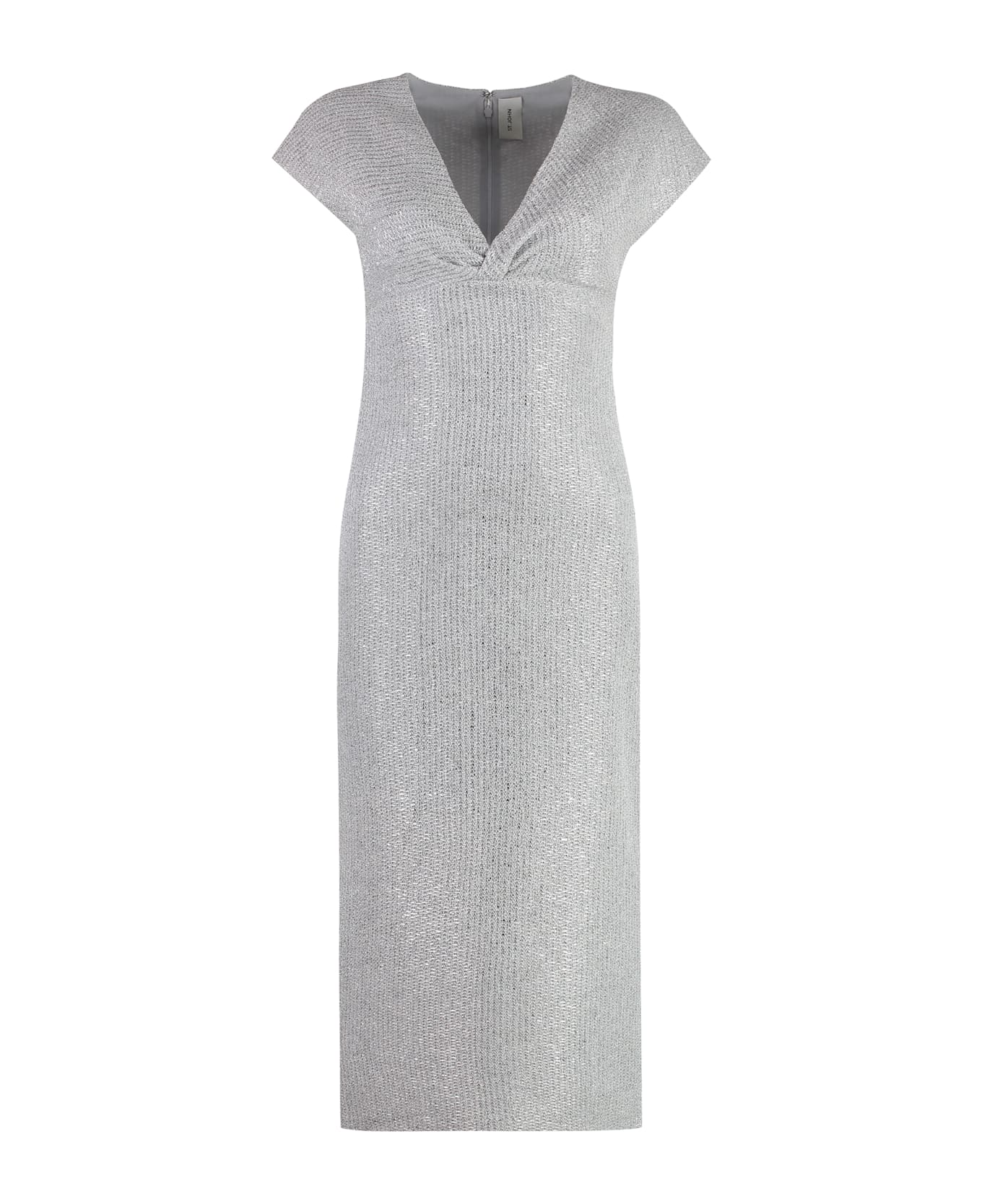 Alfieri 
St.John Lurex Knit Dress - Silver