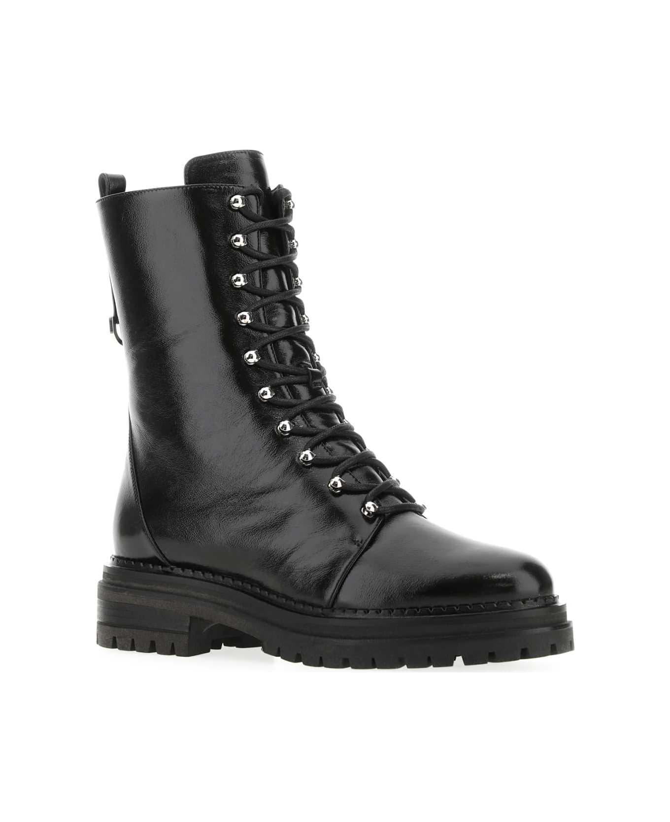 Sergio Rossi Black Leather Sr Joan Ankle Boots - NEROPANNA ブーツ