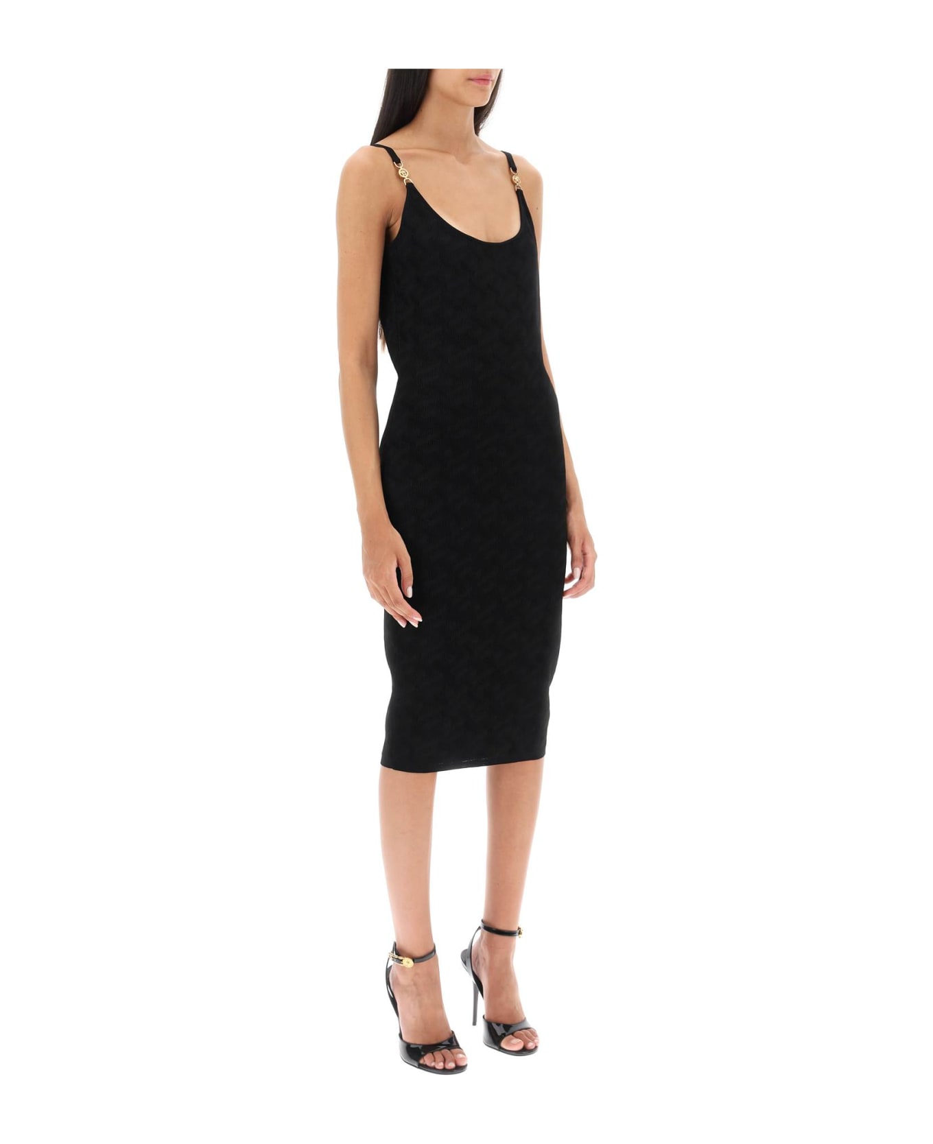 Versace Monogram Knit Mini Dress - Black ワンピース＆ドレス