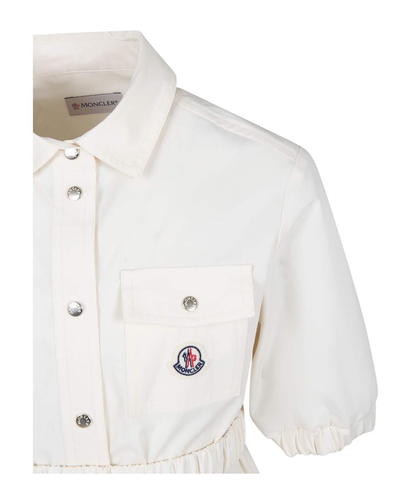 Moncler Ivory Casual Dress For Girl - Ivory