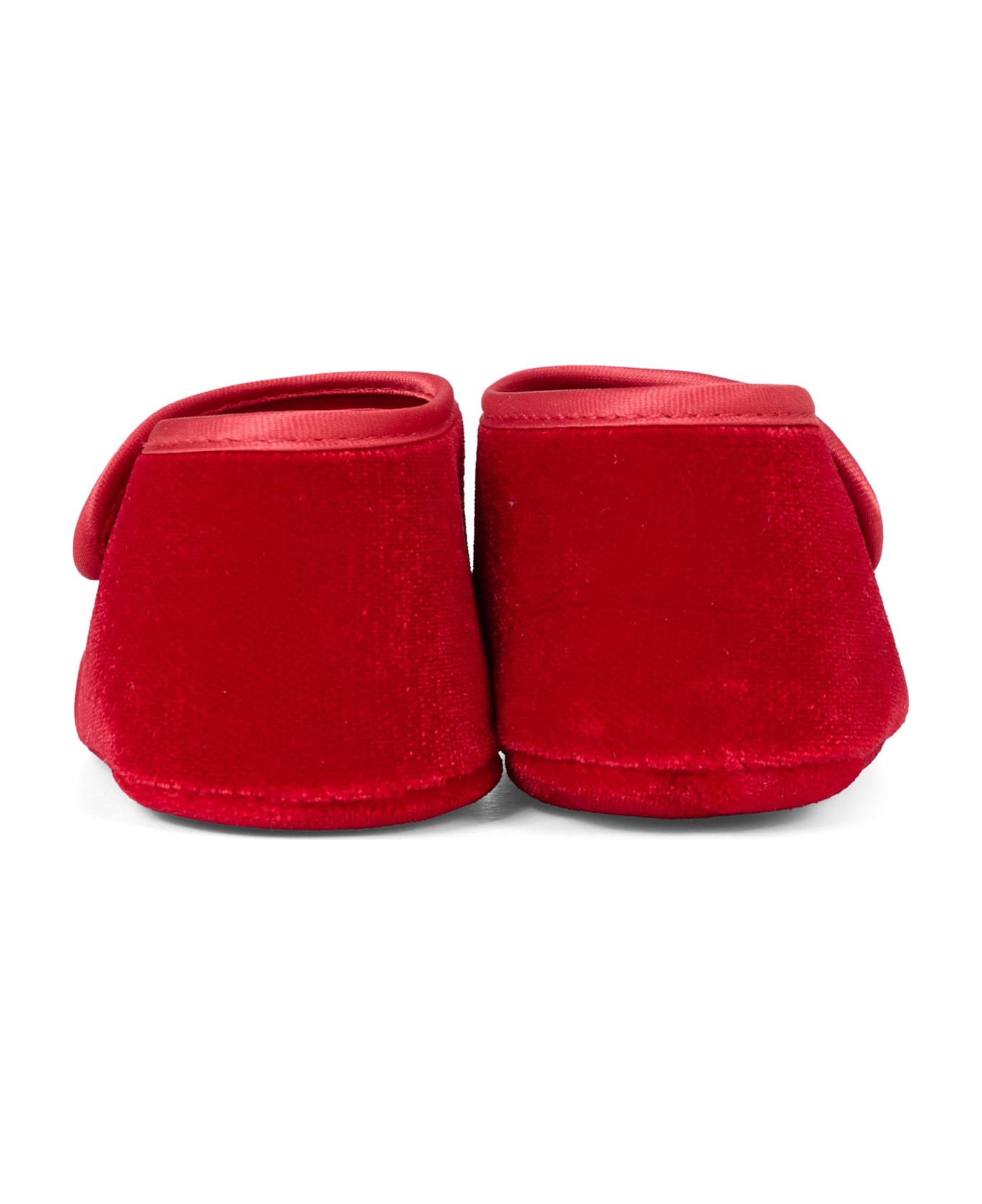 Monnalisa Red Ballet Shoes For Baby Girl With Bow - Red