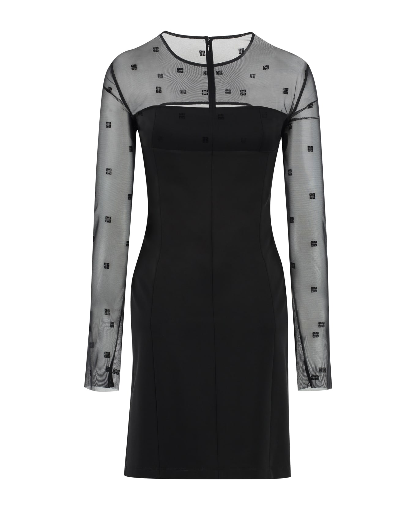 Givenchy Minidress With Cut-out And Tulle Detail - black