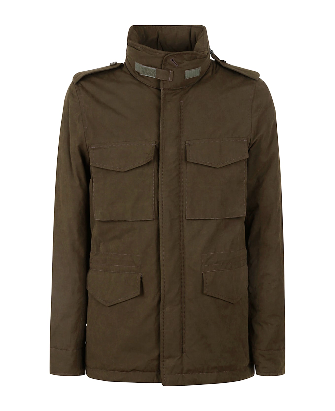 Aspesi Cargo Concealed Jacket - Military Green