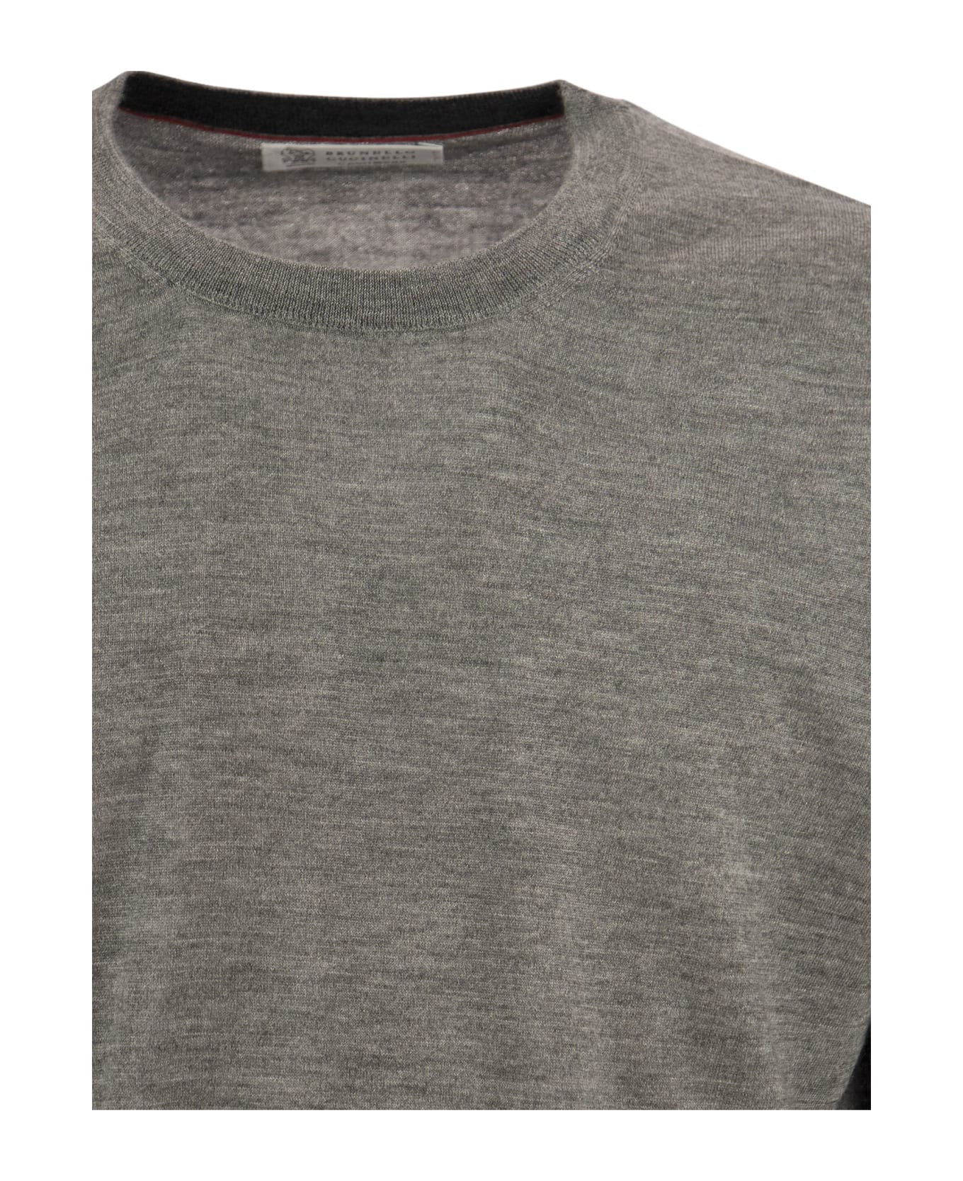Brunello Cucinelli Lightweight Cashmere And Silk Crew-neck Sweater - Melange Grey フリース