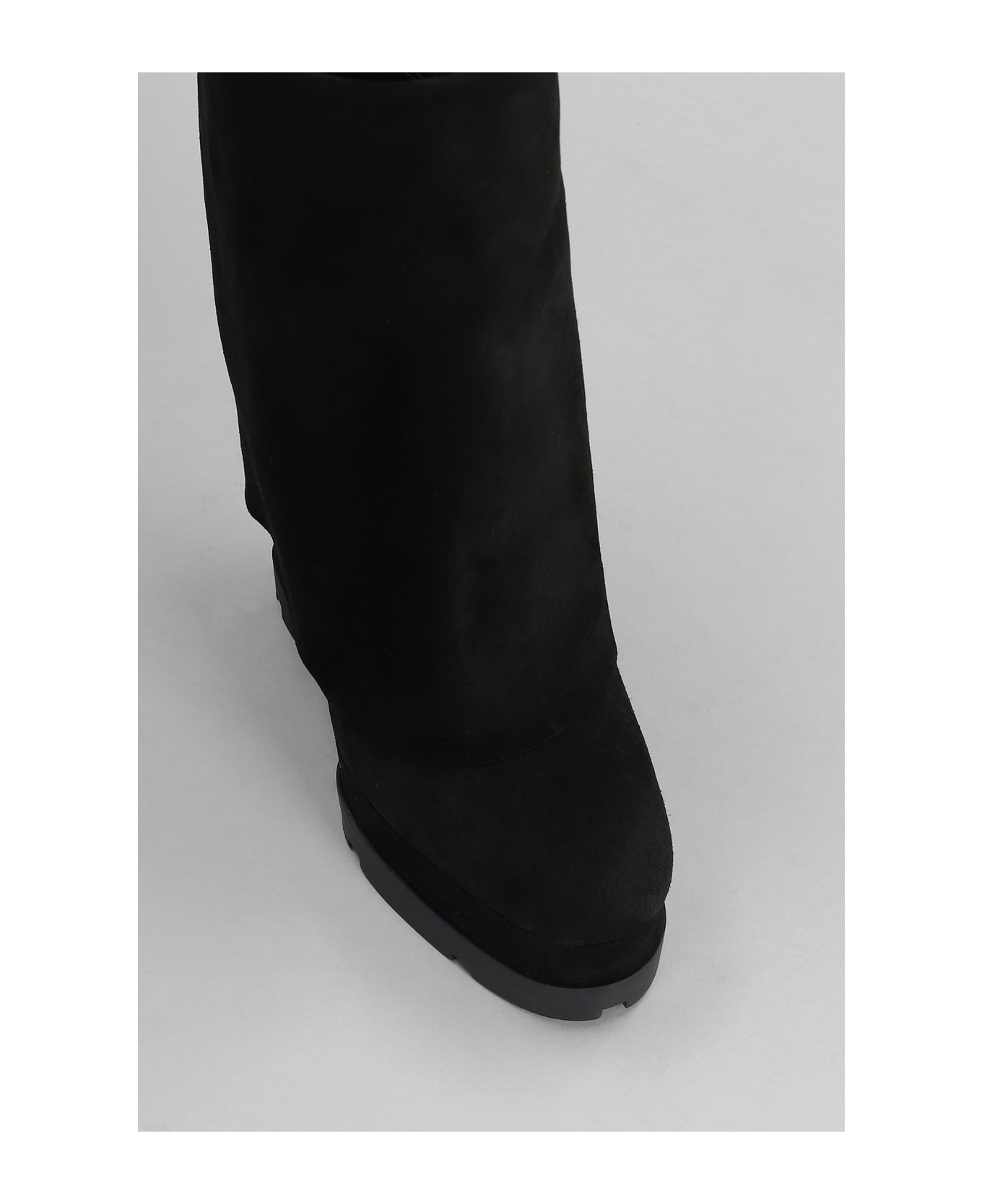 Casadei Nancy High Heels Boots In Black Suede - Black