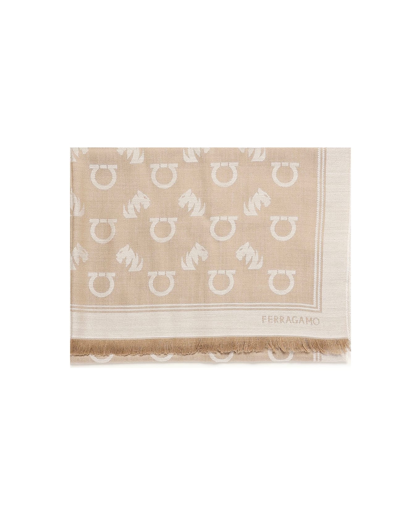 Ferragamo Gancini Square Stole - Beige