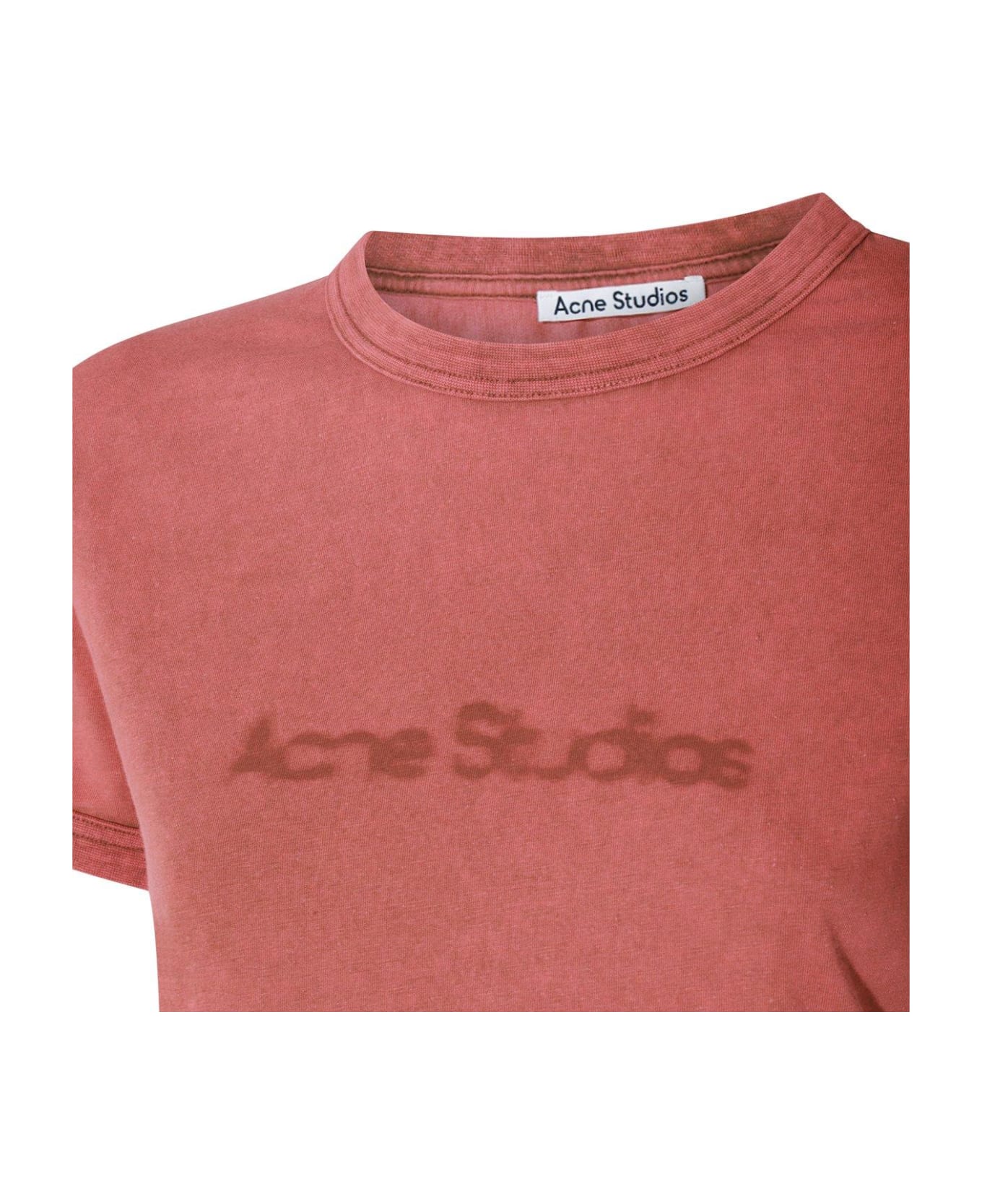 Acne Studios Logo Detailed Crewneck T-shirt - Red