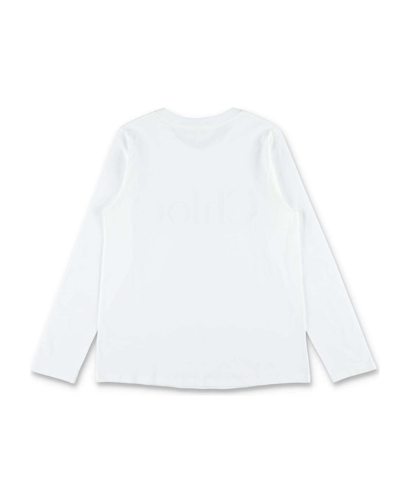 Chloé Kid
s Long-sleeve Cotton T-shirt - WHITE