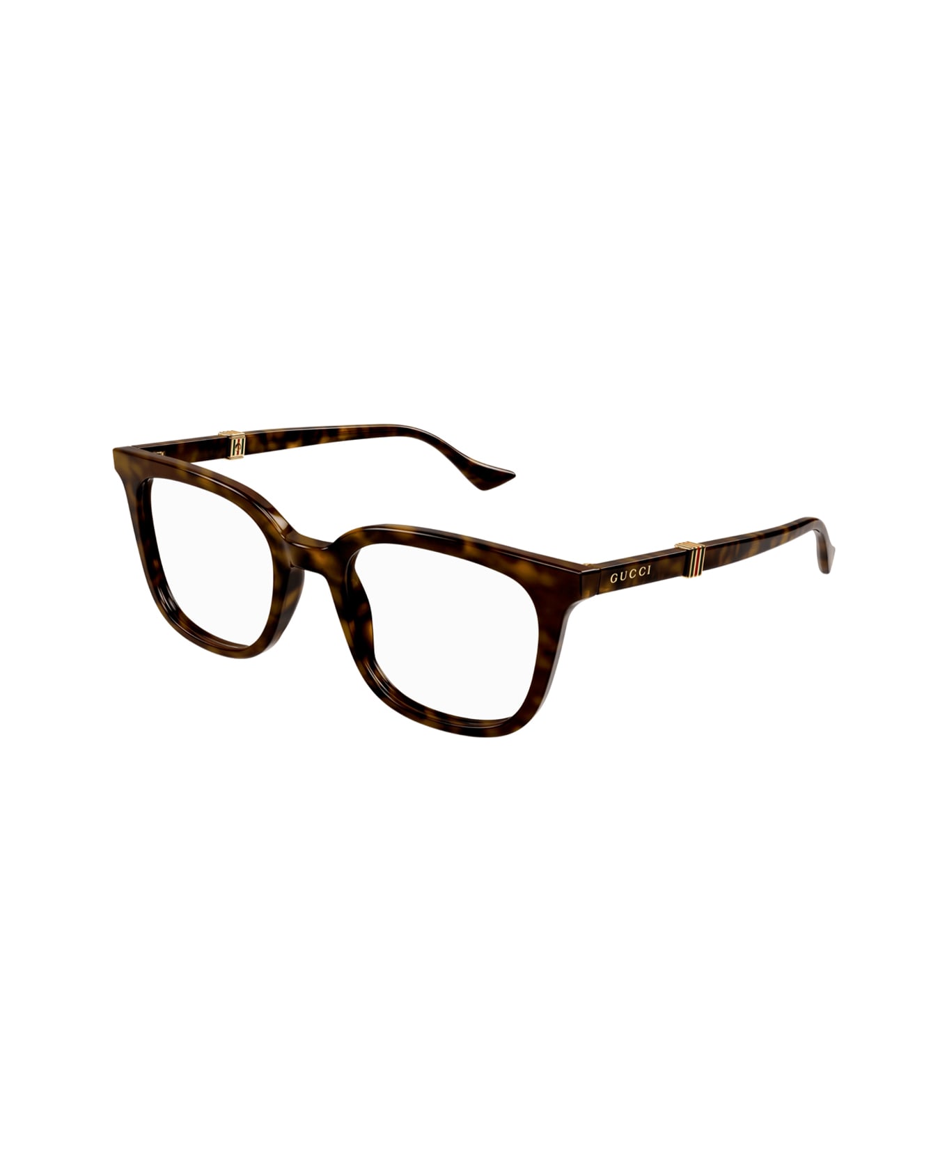 Gucci Eyewear Gucci Gg1525o Linea Web 002 Havana Trasparent Glasses - Marrone