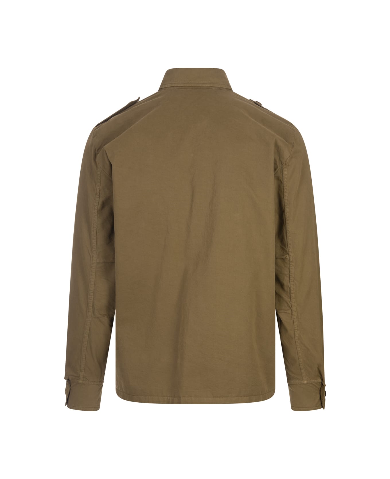 Aspesi Lichen Cotton Gabardine Military Shirt - Green