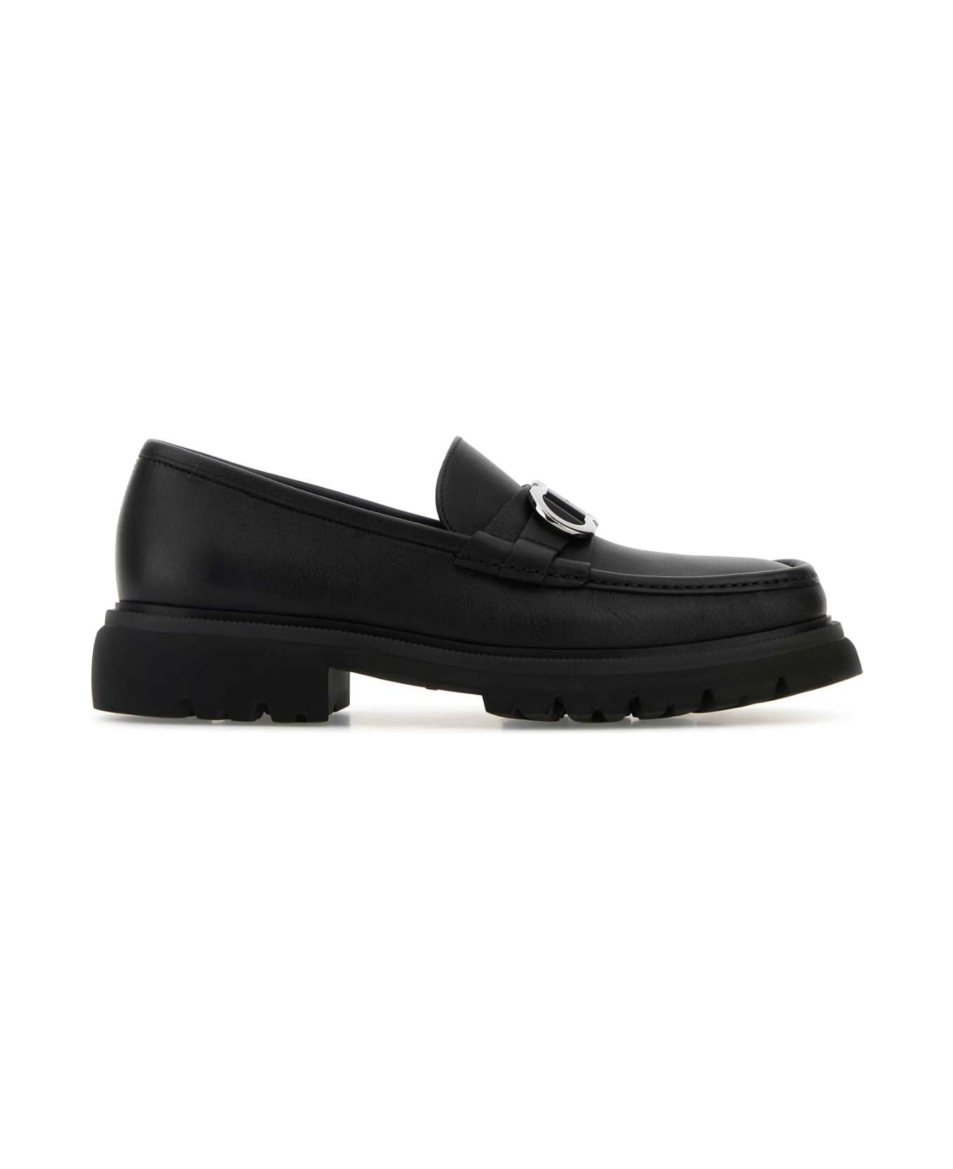 Ferragamo Black Leather Cocoon Loafers - NERONERONERO