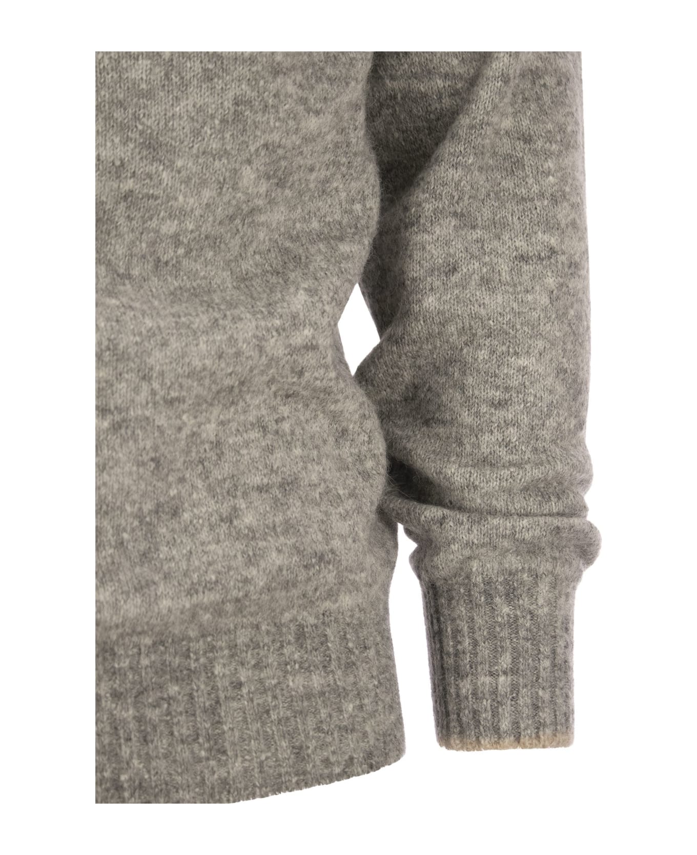 Brunello Cucinelli Turtleneck Sweater In Alpaca, Cotton And Wool - Grey