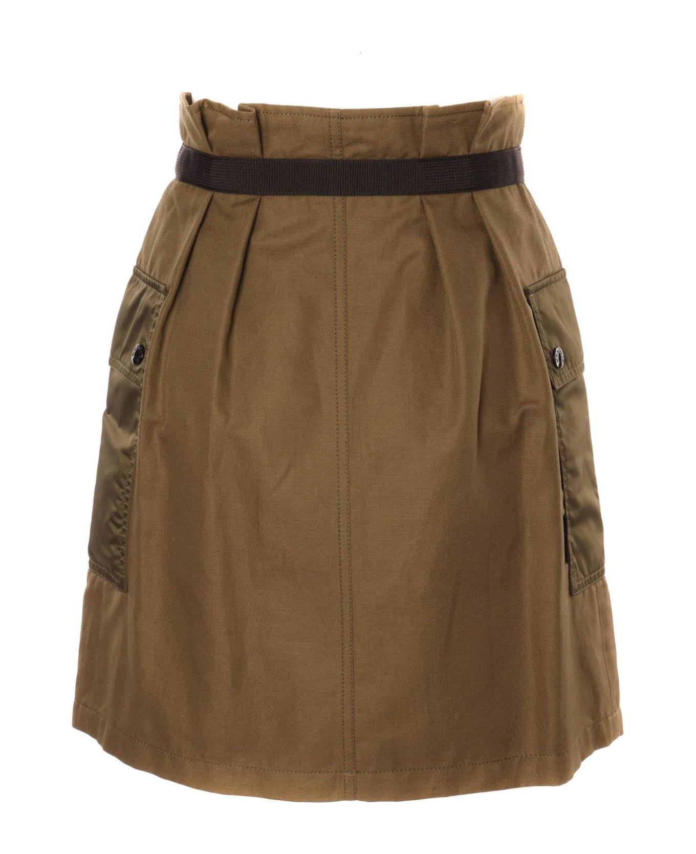 Moncler High Waist Zipped Cargo Mini Skirt - MILITARY GREEN