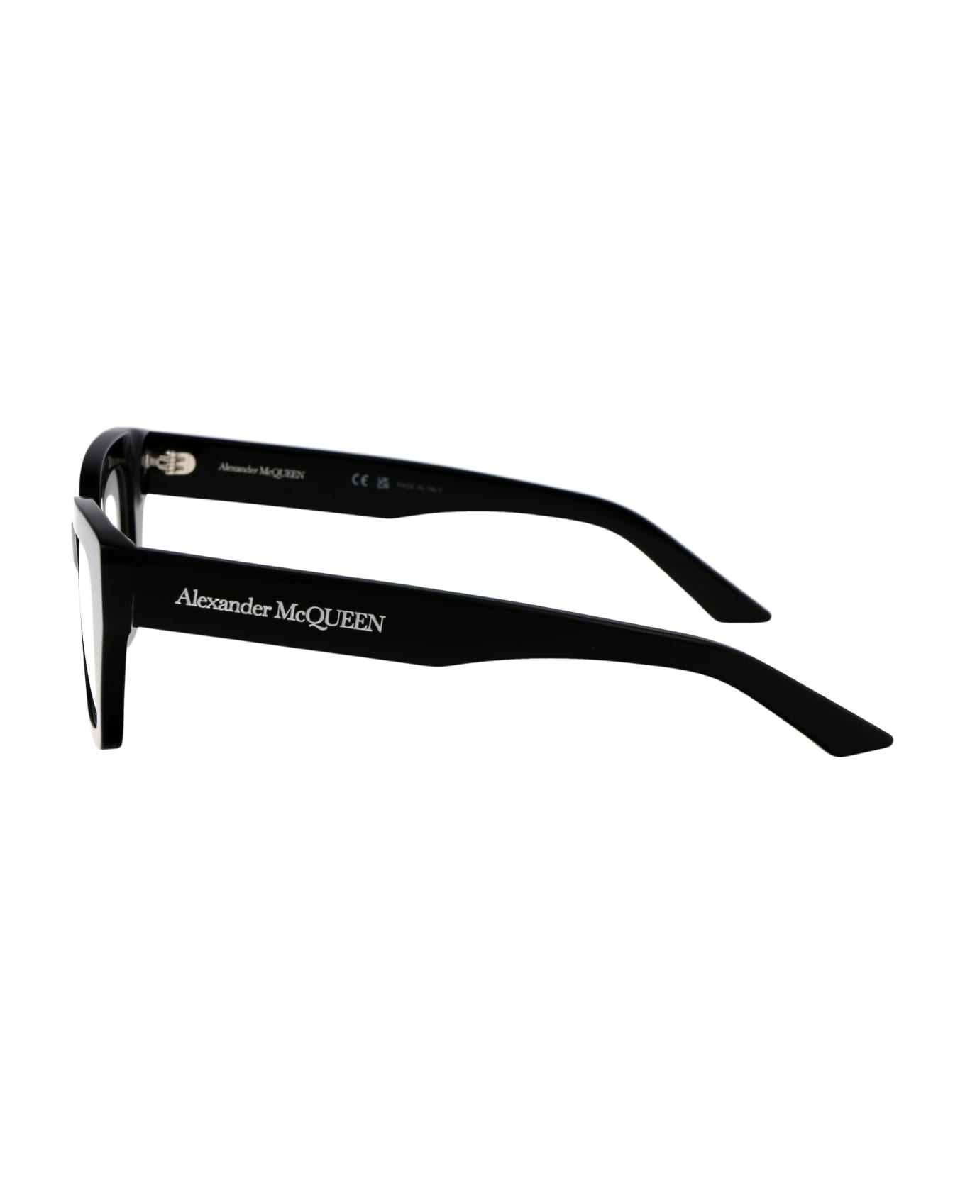 Alexander McQueen Eyewear Am0453o Glasses - 001 BLACK BLACK TRANSPARENT