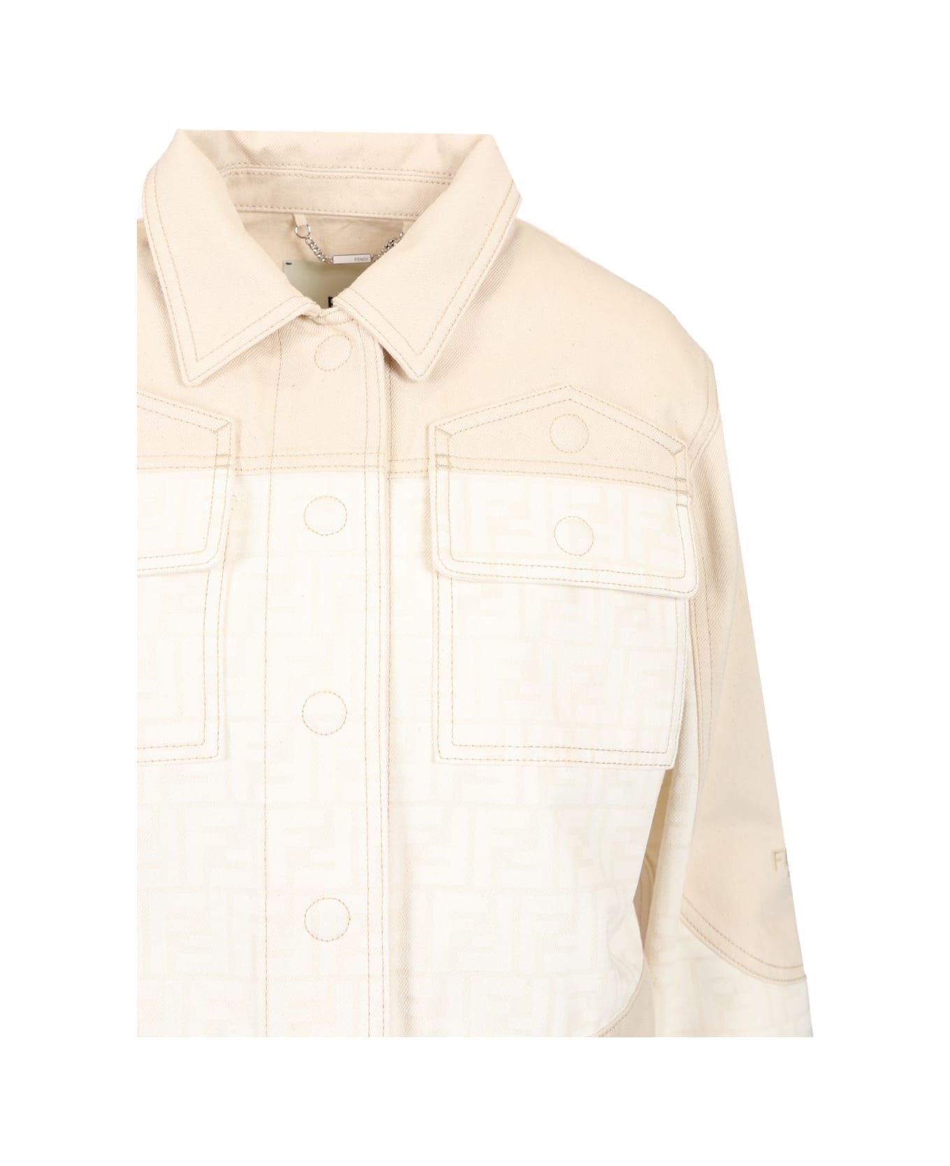 Fendi Denim Blouson - White