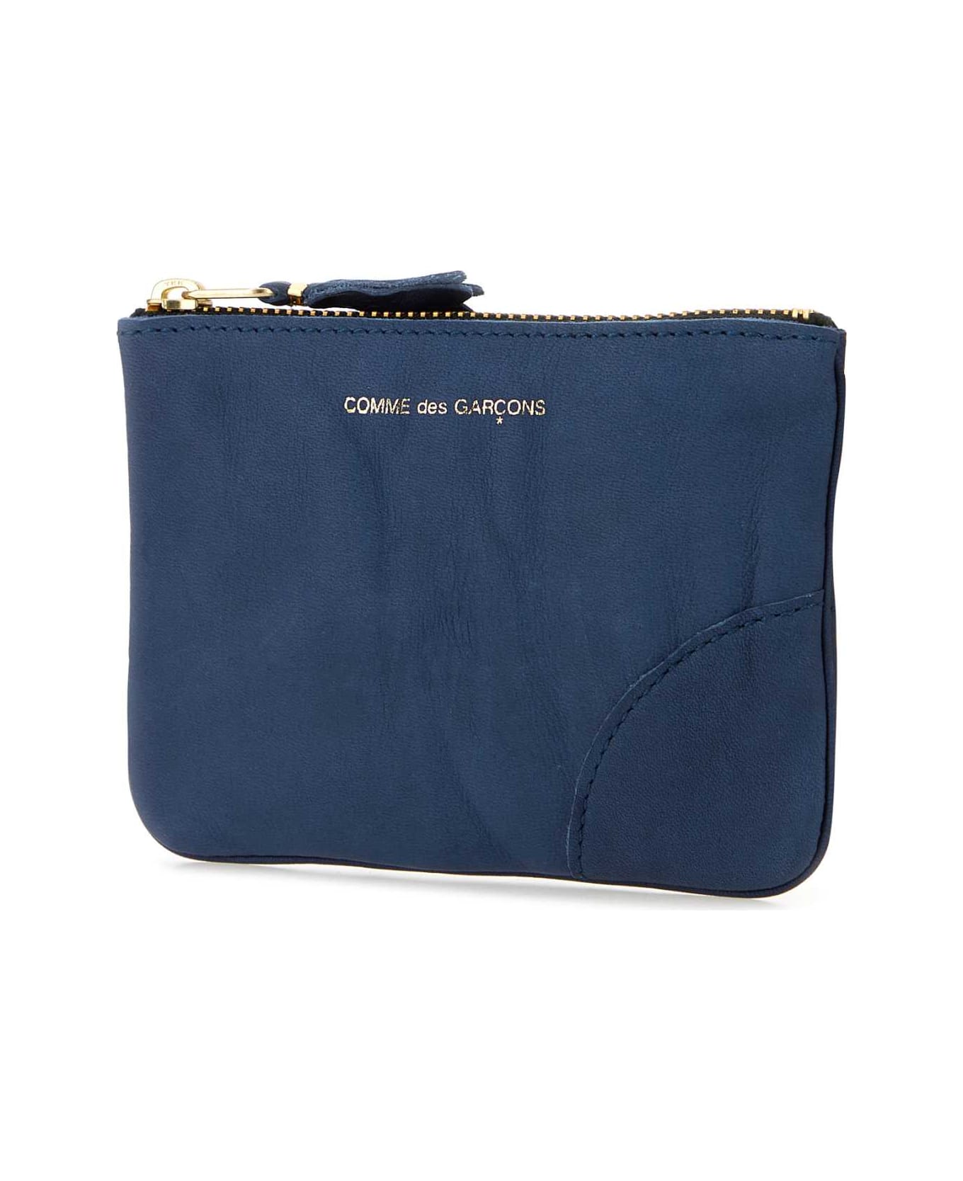 Comme des Garçons Blue Leather Pouch - NAVY クラッチバッグ