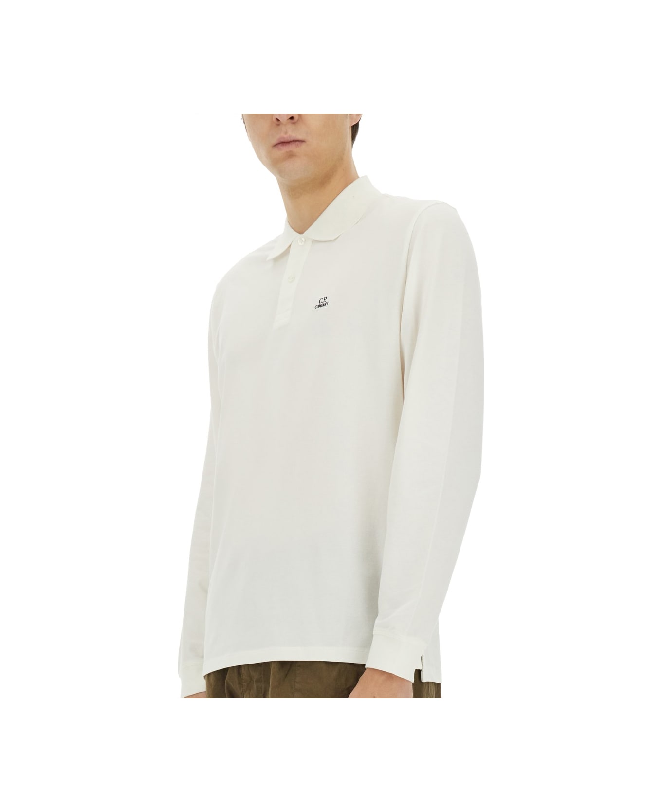 C.P. Company Stretch Pique Polo Shirt - WHITE