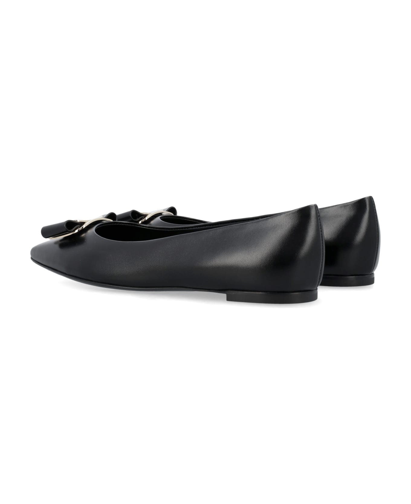 Ferragamo New Vara Plate Ballet Flat - BLACK