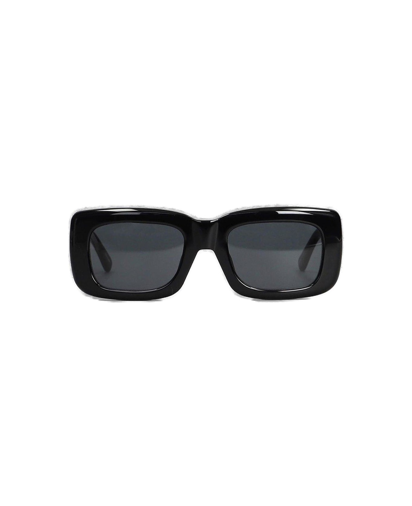 The Attico Marfa Rectangle Frame Sunglasses - BLACK