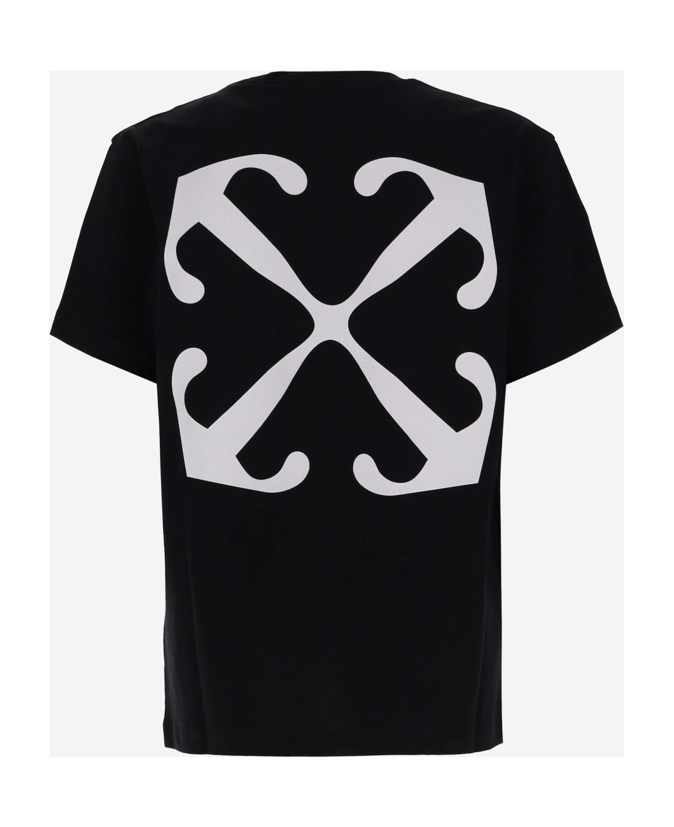 Off-White Cotton T-shirt With Logo - Black