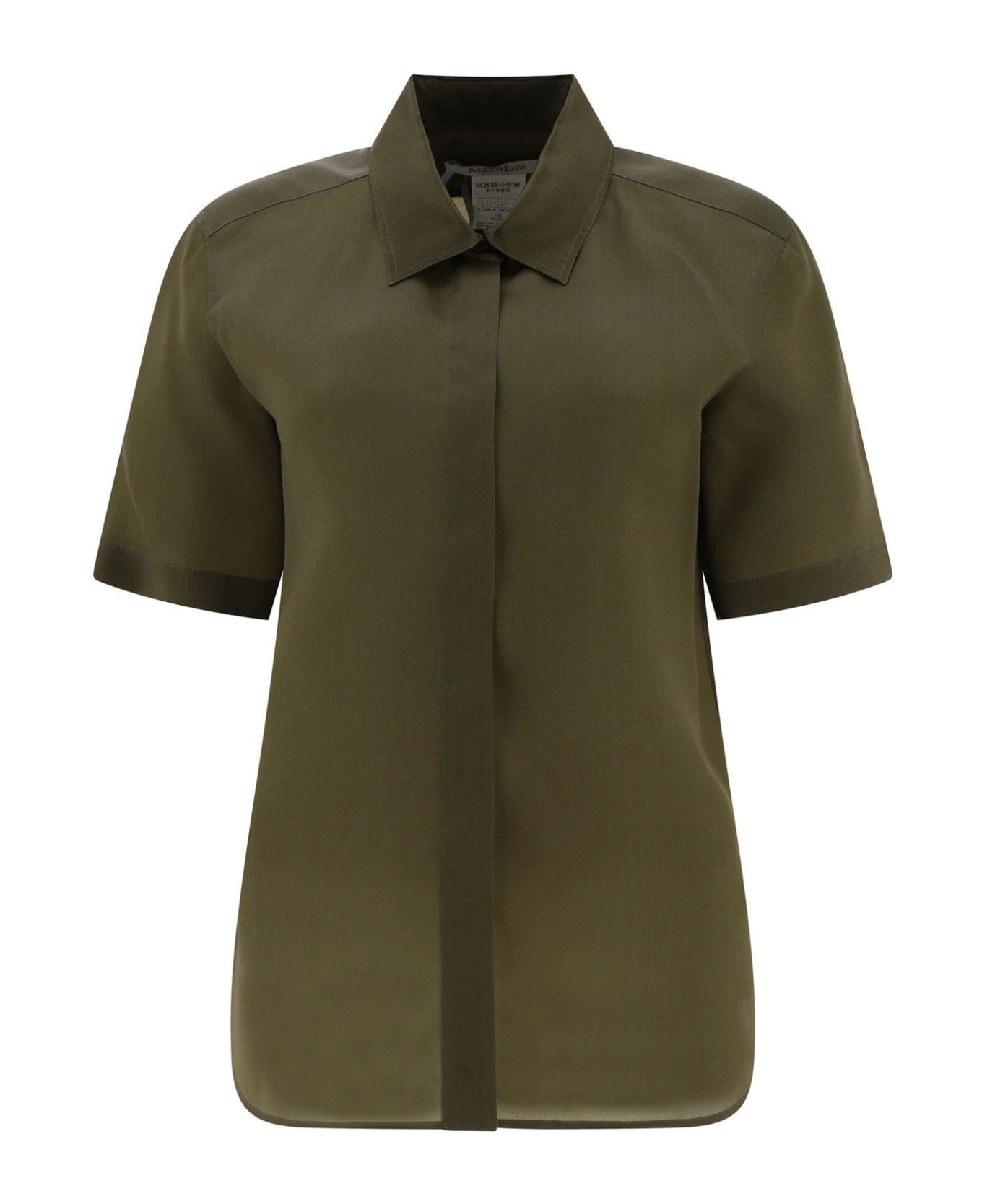 Max Mara Buttoned Short-sleeved Shirt - Verde kaki シャツ