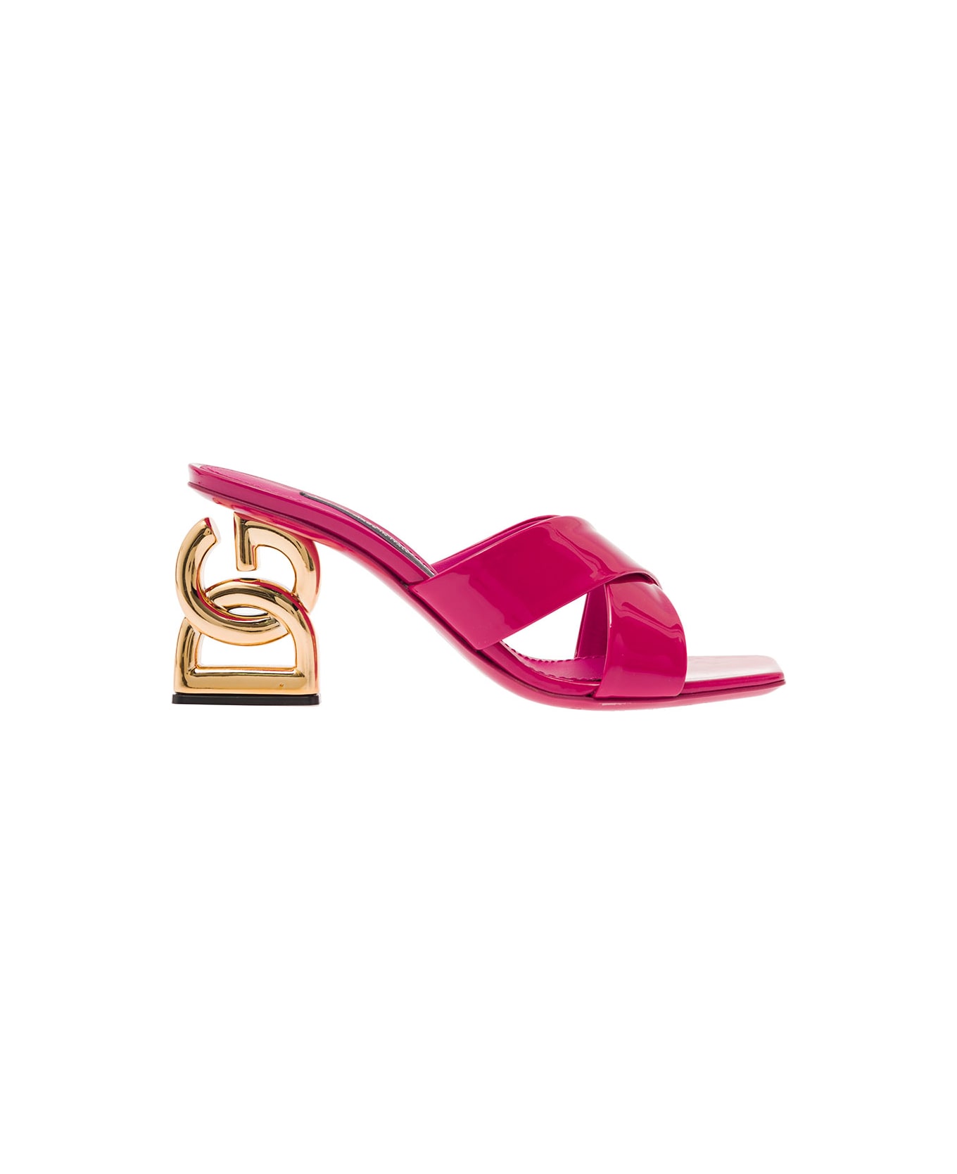 Dolce & Gabbana Logo Heel Sandals - Pink