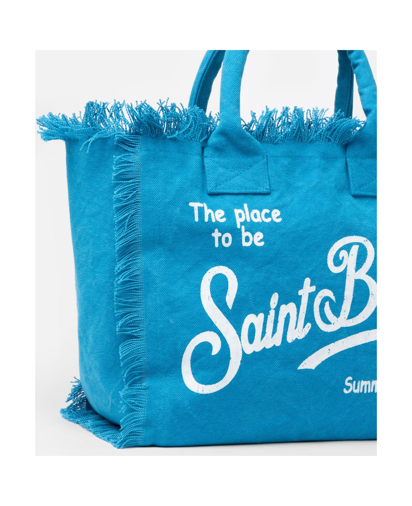 MC2 Saint Barth Light Blue Cotton Canvas Vanity Tote Bag - SKY