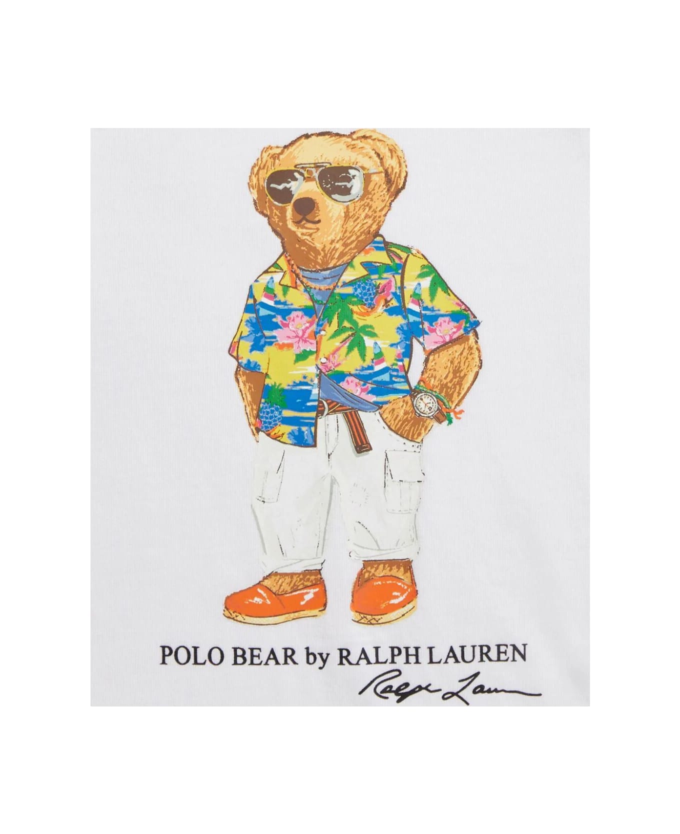 Polo Ralph Lauren Ss Cn-knit Shirts-t-shirt - Bear White