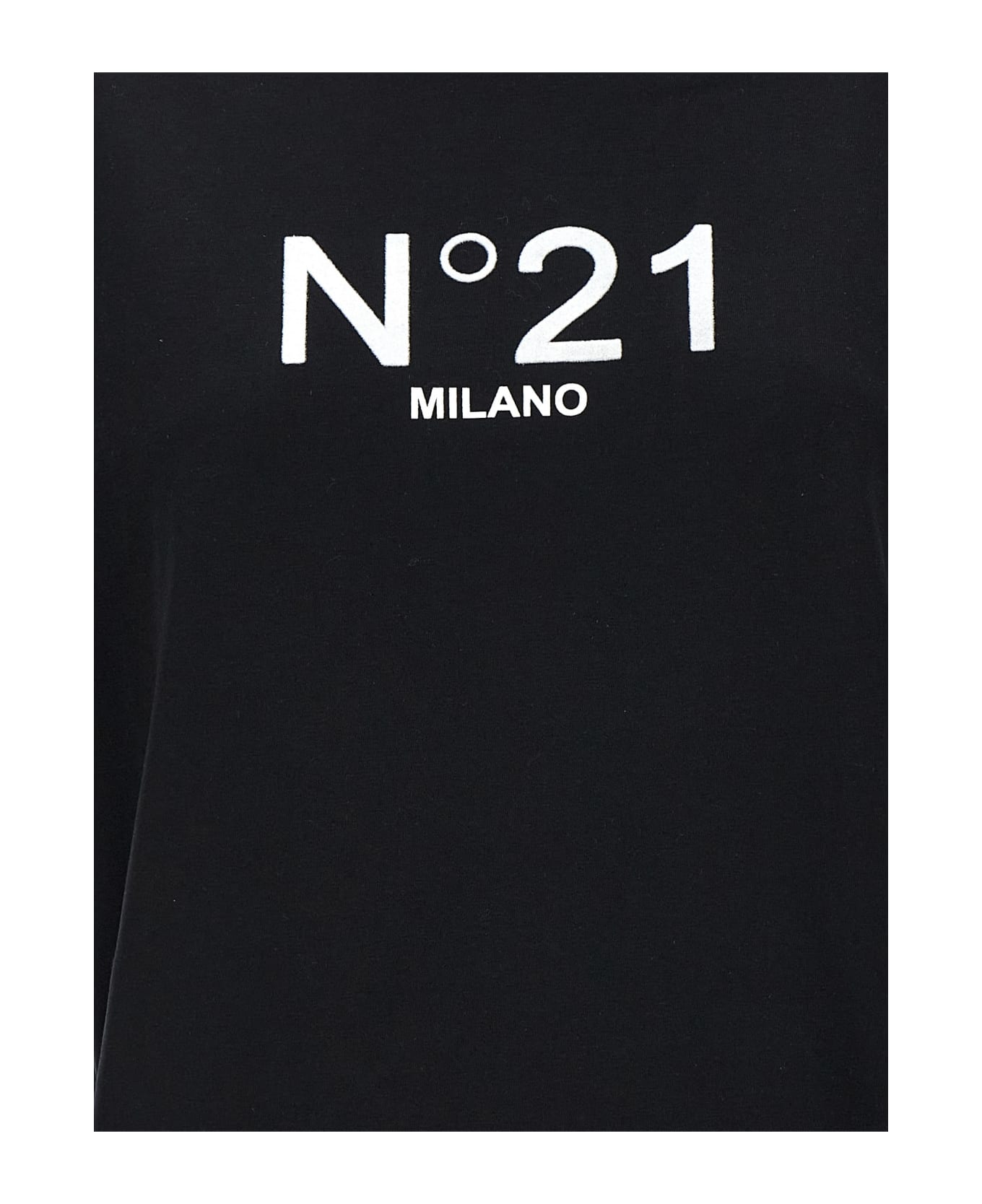 N.21 Flocked Logo T-shirt - Black  