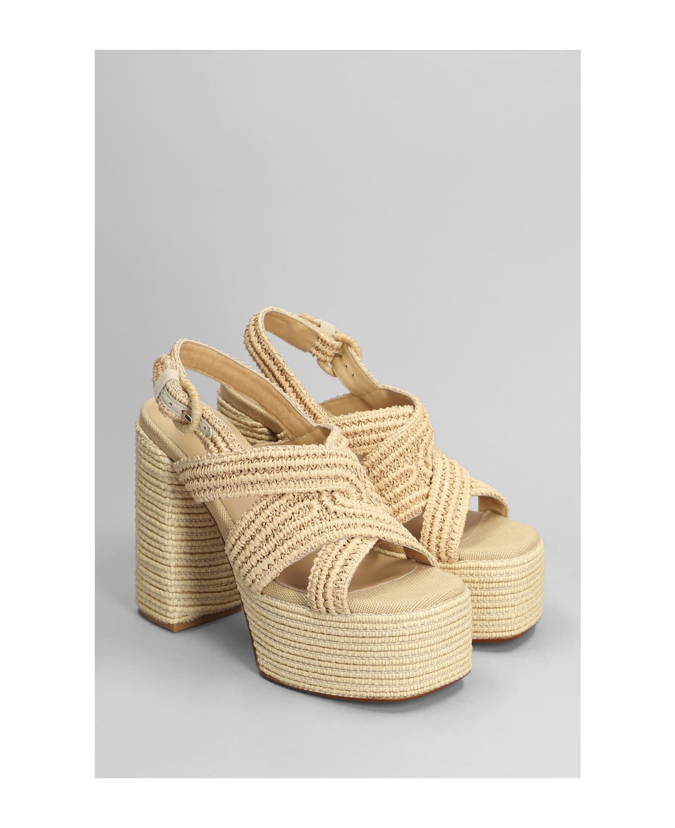 Castañer Fulvia-203 Sandals In Beige Fabric - beige サンダル
