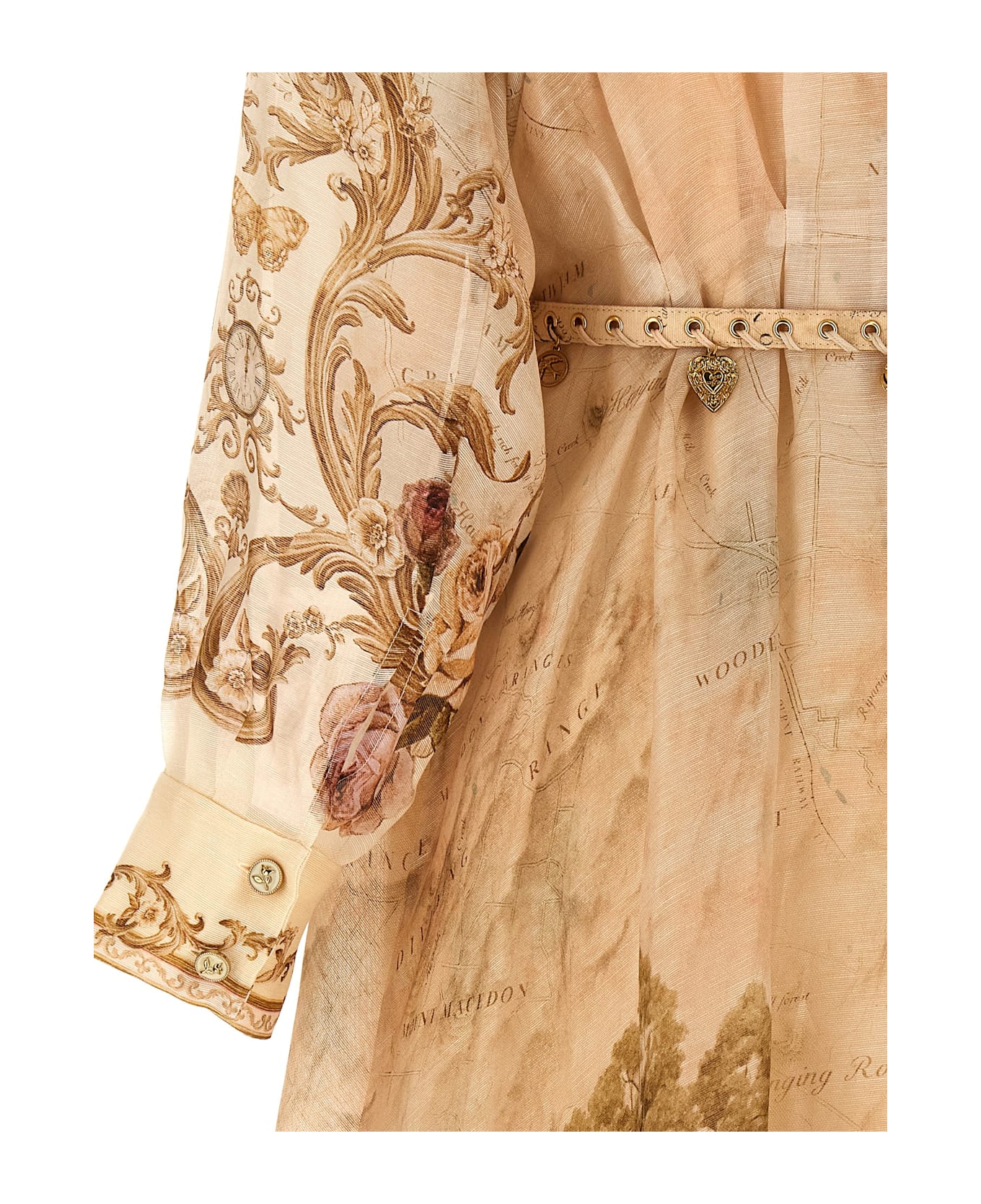 Zimmermann 
memento Buttoned Midi
 Dress - Beige