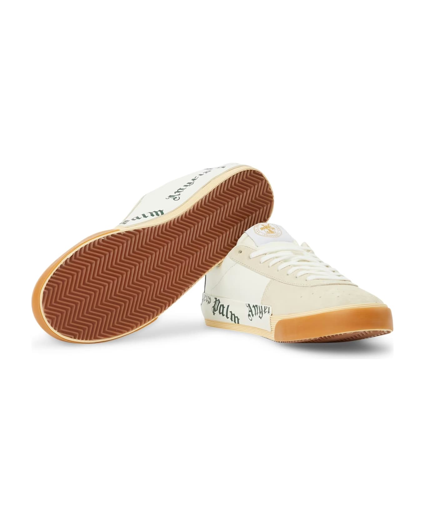 Palm Angels Leather Logo Sneakers - Beige