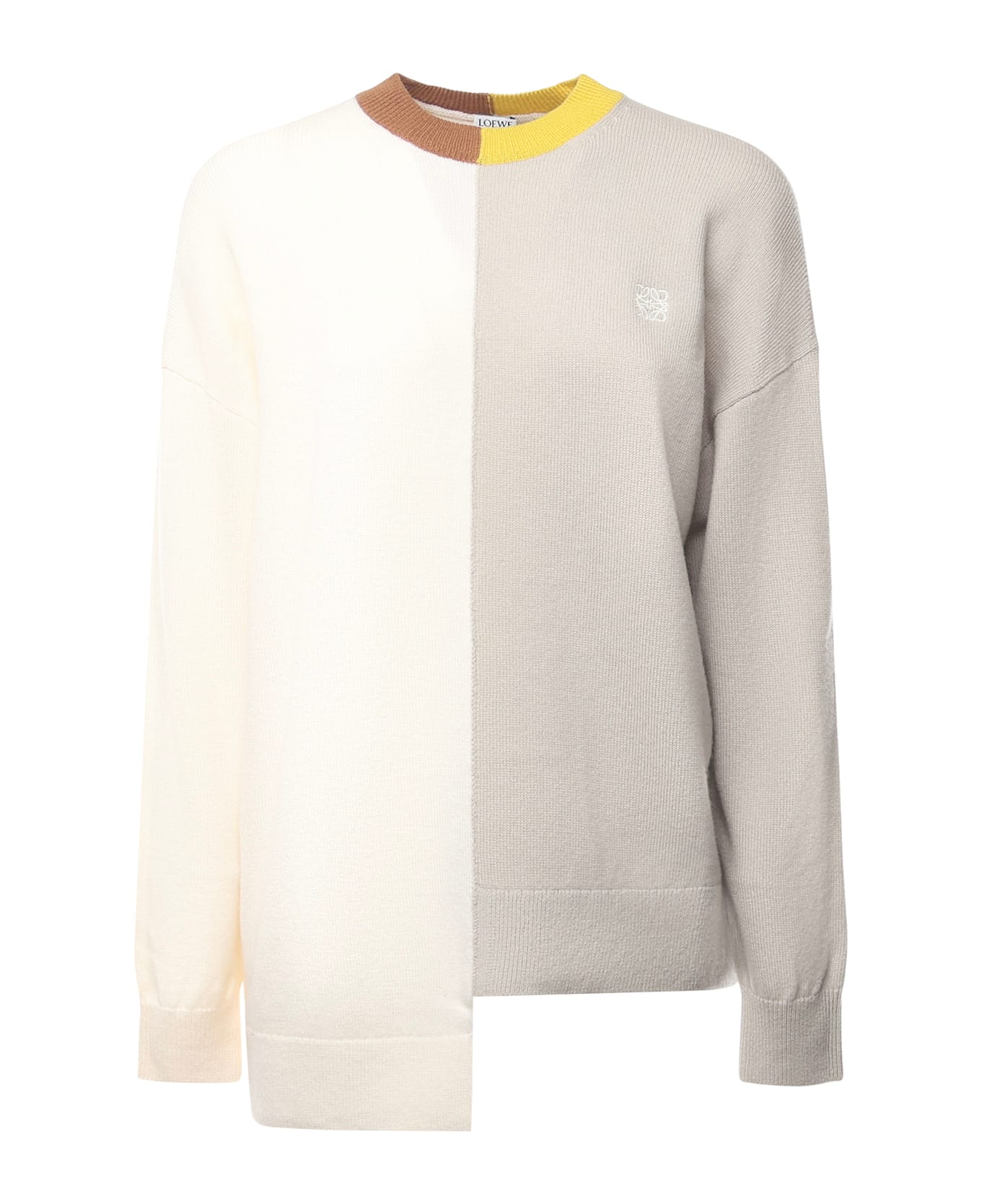 Loewe Asymmetrical Wool Sweater - MUSTARD/BRONZE