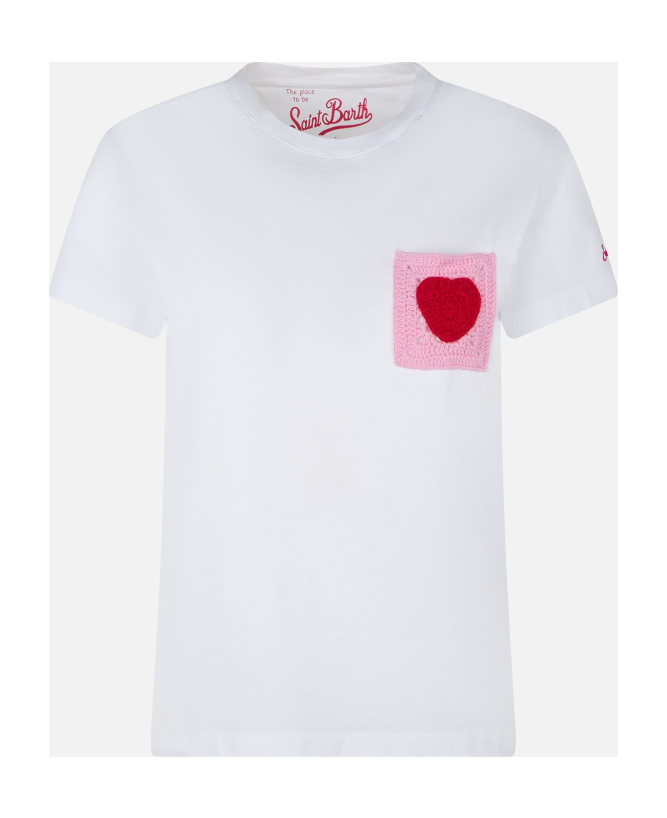 MC2 Saint Barth Woman Cotton T-shirt With Pocket - WHITE