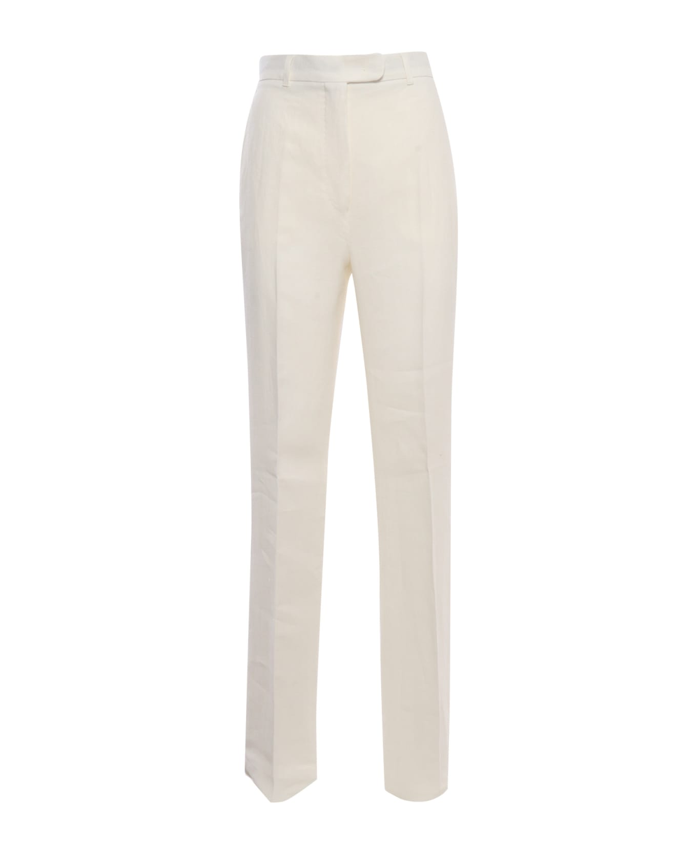 Max Mara Studio Alcano White Trousers - WHITE ボトムス